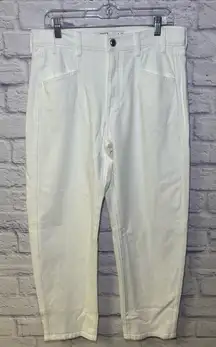 AYR The Beat Jeans Women's Size 30 White Barrel Leg High-Rise Denim Quiet Luxury