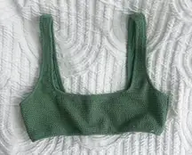 PacSun Green Crinkle Bikini Top