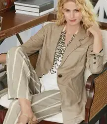 Soft Surroundings Sheridan Blazer Linen Blend Pockets Medium‎ Oversized 2CC19