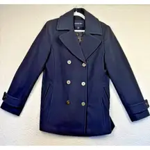Lands End Peacoat Jacket Womens 8T‎ Wool Cashmere Double Breasted Classic Coat