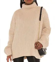 Revolve‎ LBLC The Label Oatmeal Ribbed Knit Casey Sweater