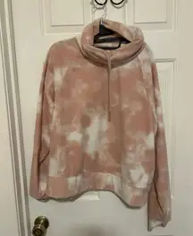 Pink Tie Dye Mock Neck Sweatshirt