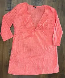 Talbots Swim Cover Up Women’s Large Eyelet Beach EUC