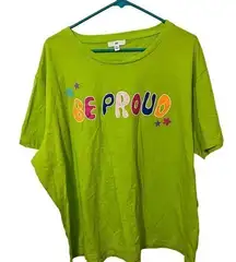 Womens BP Size 2X Be Proud Graphic Tee Colorful Star Accents Crew Neck T-Shirt‎