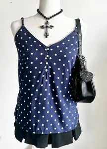 Old Navy Polka Dot Tank Top, Retro‎ 90s 2000s Casual Pinup Vintage Small