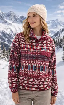 Patagonia Synchilla Snap T Pullover -Kuta Klash “Dark Currant” Aztec Tribal (S)