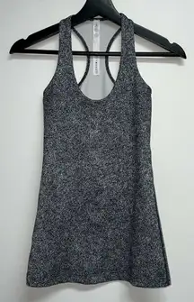 Lululemon Womens Run Swiftly Tech Racerback Tank Top Size 2 Marled Black