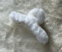 White Fluffy Claw Clip