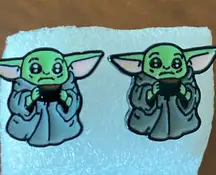 Boutique  Baby yoda kawaii stud earrings