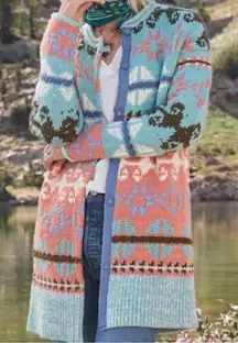 Sundance Faya fair isle cardigan long sweater