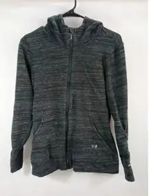Under Armour Hoodie Womens Medium M Heathered Charcoal Gray Semi Fitted Full Zip
