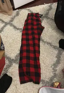 red plaid pj pants