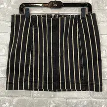 Jolt Black Washed with Cream Stripe Skirt