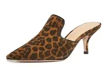 NEW  Miriam Mules Suede Camel Animal Print Kitten Heel Shoes sz 6