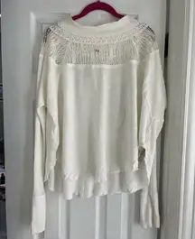 Free People White Knit Sweater