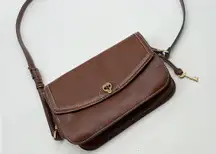 Fossil Brown Leather Crossbody‎ - Size S