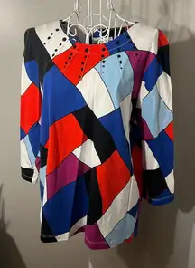 Alfred Dunner Home For The Holidays 2018 Multi-Color Top Size PL