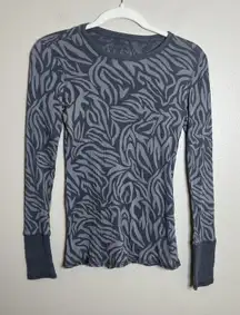 Women's Y2K Top Abstract Animal Print Top Long Sleeve Thermal Cuff Contrast Twee