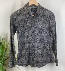 Cowgirl Hardware Black & Gray Pearl Snap Long Sleeve Cowgirl Western Top S