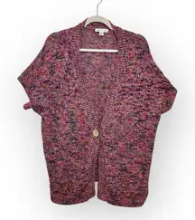 Coldwater Creek Purple Knit Sweater Vest Boho Layering Cardigan Style XL