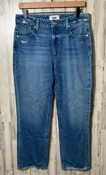 Paige‎ Noella Straight Leg Denim Medium Wash Distressed Womens Size 27