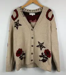 Idyllwind Miranda Lambert Cardigan Women M Beige Malta Western Rodeo Equestrian