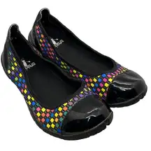 Corkys Black Multicolor Woven Coco Ballet Flats Women’s 8 Comfort Slip‎ On Shoes