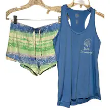 Authentic American Heritage PJ set Top and Short Shell No Im Waking Up Sz S Lot2