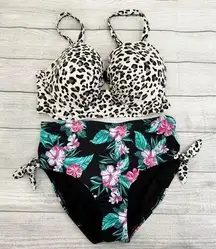 Swimsuits for All Two Piece Animal Print Swimsuit