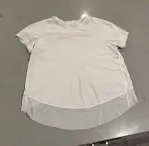 Lululemon Swiftly Tech Short Sleeve Shirt White Mesh Layer Women Sz 6