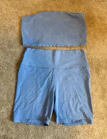 Aerie XL Women’s Blue Biker Shorts and Bra Set