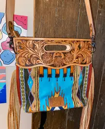 Tooled Tote Purse Saddle Blanket Purse