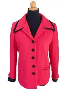 CHRISTIAN DIOR VINTAGE WOOL RED AND BLACK BLAZER SIZE 8