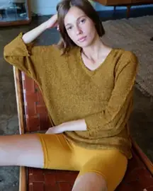 Free People Beach Naomi Tunic Sweater Swim Cover Up Mustard Yellow Gold Medium