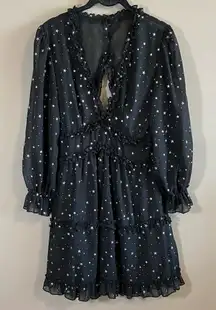 ✨ Women’s Black Silver Star Dress Small