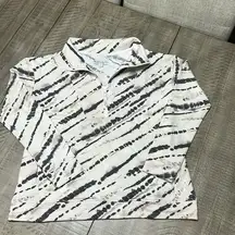 Koolaburra by UGG Brushed Back French Terry Pullover VGUC Stone Bias Tie Dyed