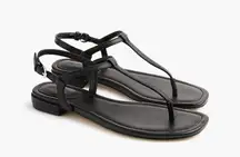 J.Crew Ankle Strap Thong Sandals in Black Lizard, Size 7