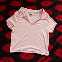 Barbie Pink Polo Crop Top A
