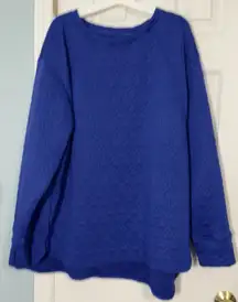 St. John’s Bay Blue Quilted Sweatshirt, Poly/rayon/spandex, Heavy, 2X