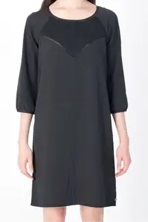 Maison SCOTCH & SODA Black Lace Insert H line Shift Dress- Size 1 (Small)