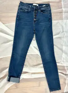 Vervet Flying Monkey High-Rise Button Fly Stretchy Skinny Denim Jeans Size 26