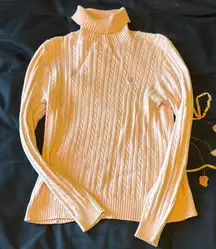 Women's Ribbed Turtleneck Sweater - pink