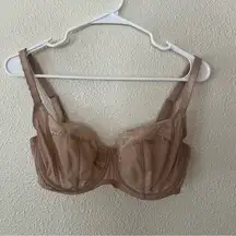 Panache Jasmine 6951 tan nude lace unlined bra 32F