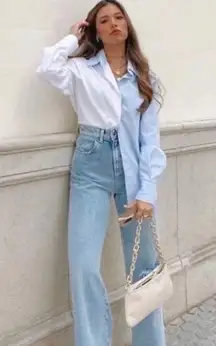 Wide Leg High Rise Mom Jeans