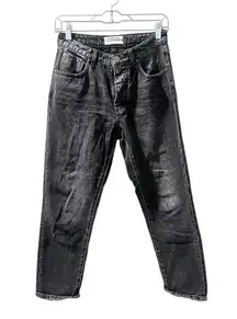 One Teaspoon Truckers Mid Waist Straight Leg Black Jeans Size 26 Button Fly