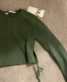 Green Crop Top Sweater