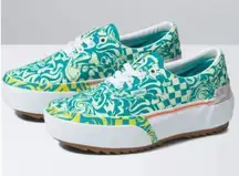 vans era stacked wavy daze tile blue women size 7 fast shipping