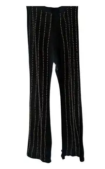 BEADED Velvet Black Flared Pants Rehab