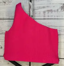 Vibrant Pink One-Shoulder Crop Top