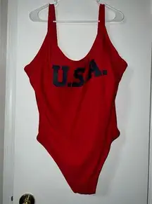 Xhilaration  Red USA One piece Bathing Suit Womens 24W